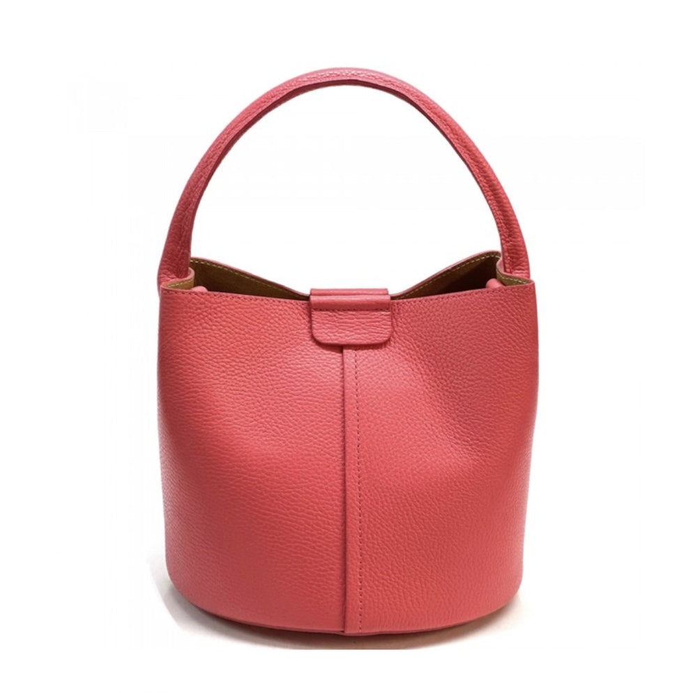 Borsa donna corallo a mano in pelle 26x18x23 cm Grazia