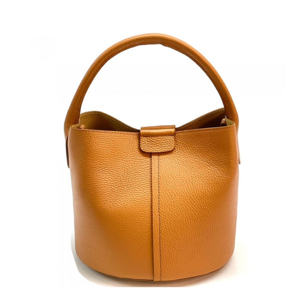 Borsa donna cuoio chiaro a mano in pelle 26x18x23 cm Grazia