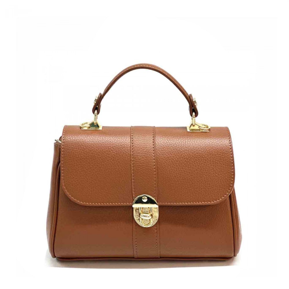 Borsa donna cuoio scuro a mano in pelle 26x10x18 cm Bowling