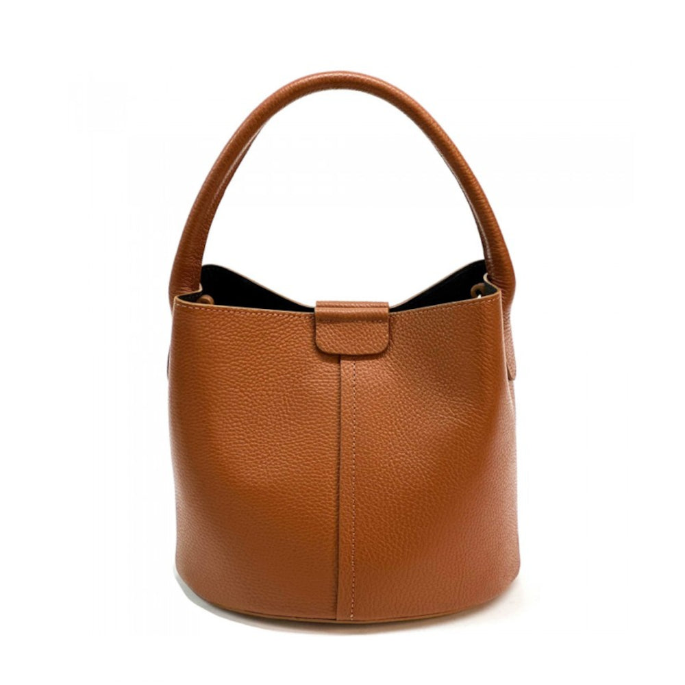 Borsa donna cuoio scuro a mano in pelle 26x18x23 cm Grazia