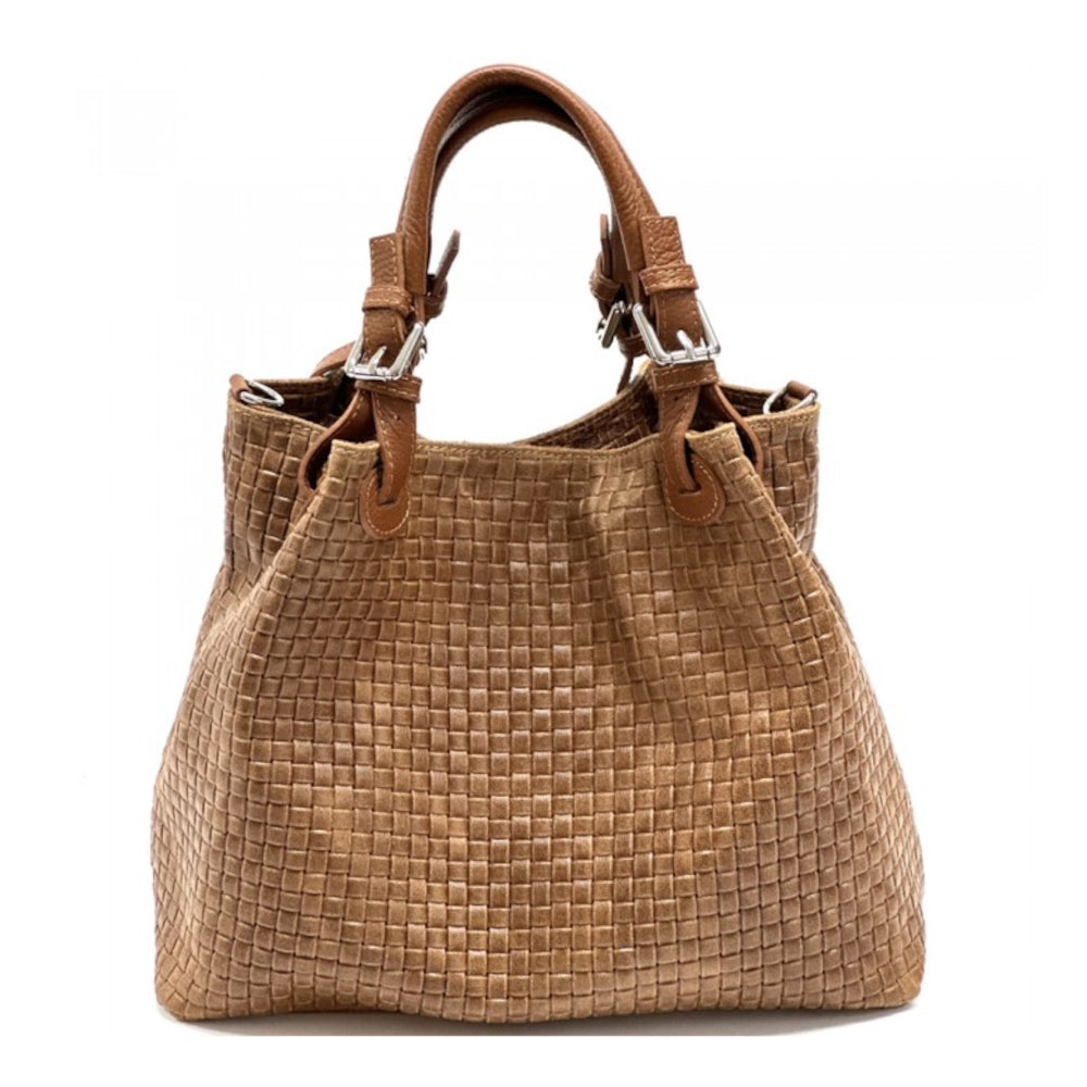 Borsa donna cuoio scuro a spalla in pelle 35x16x30 cm Debora IN