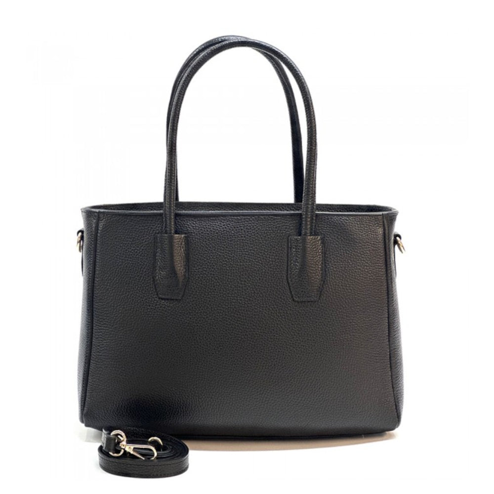 Borsa donna nera a spalla in pelle 37x12x42 cm Elisenta