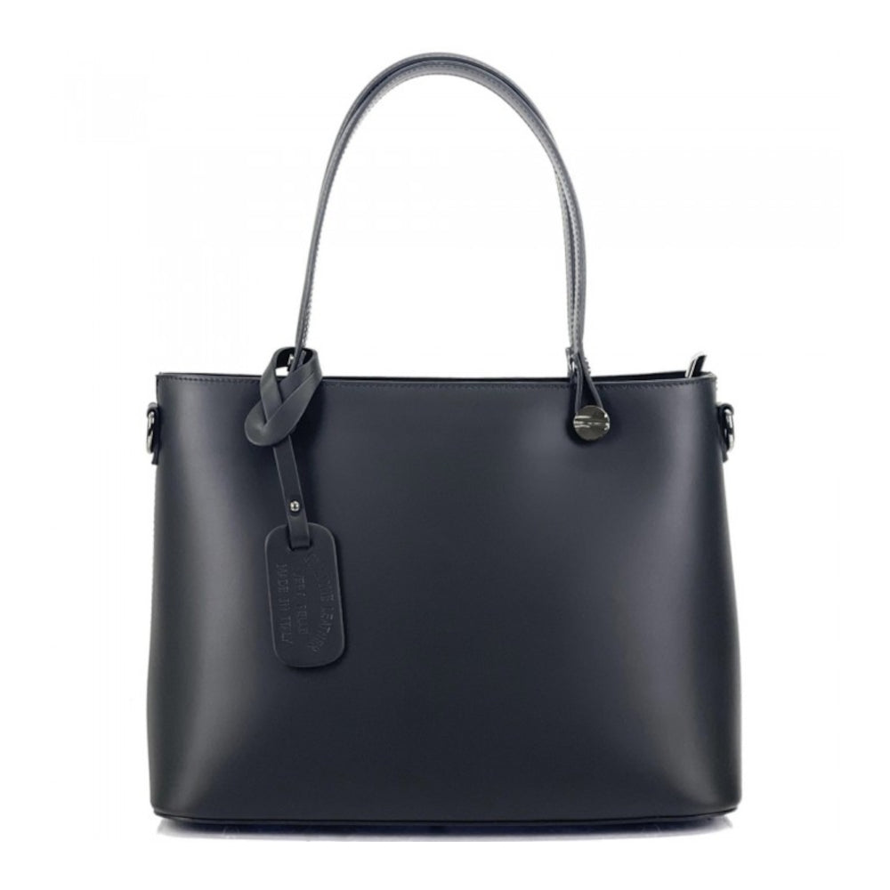 Borsa donna nera a spalla in pelle 37x16x28 cm Margherita