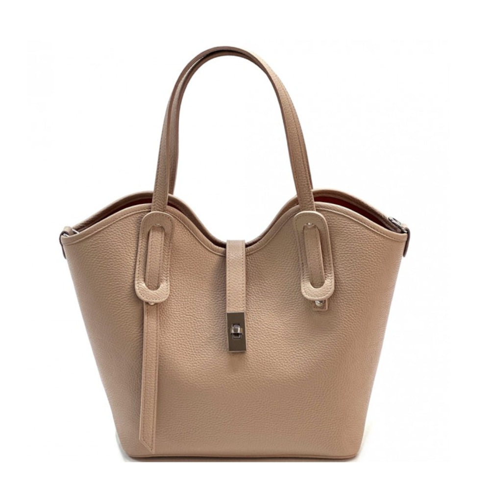 Borsa donna rosa a spalla in pelle 37x12x30 cm Bianca