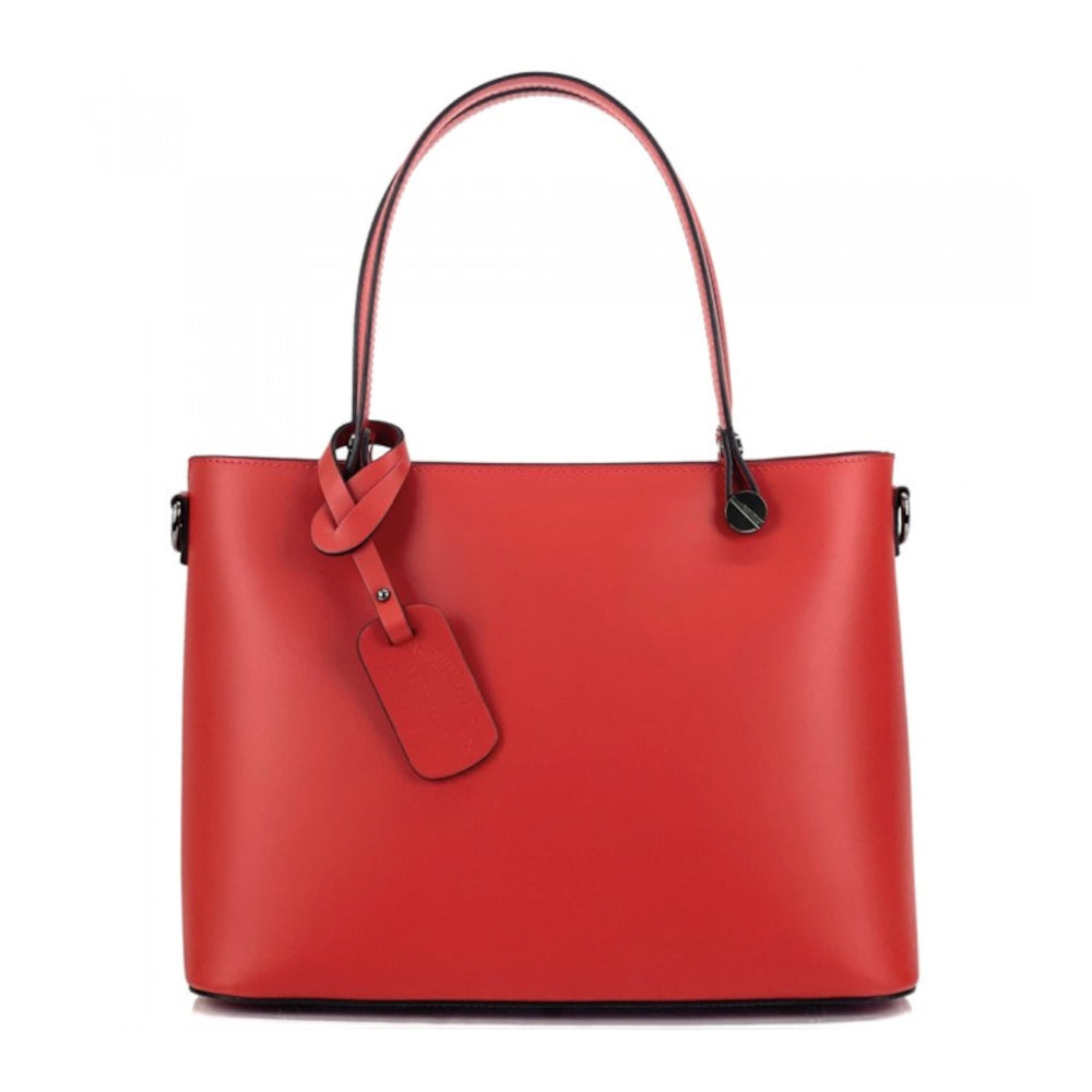 Borsa donna rossa a spalla in pelle 37x16x28 cm Margherita
