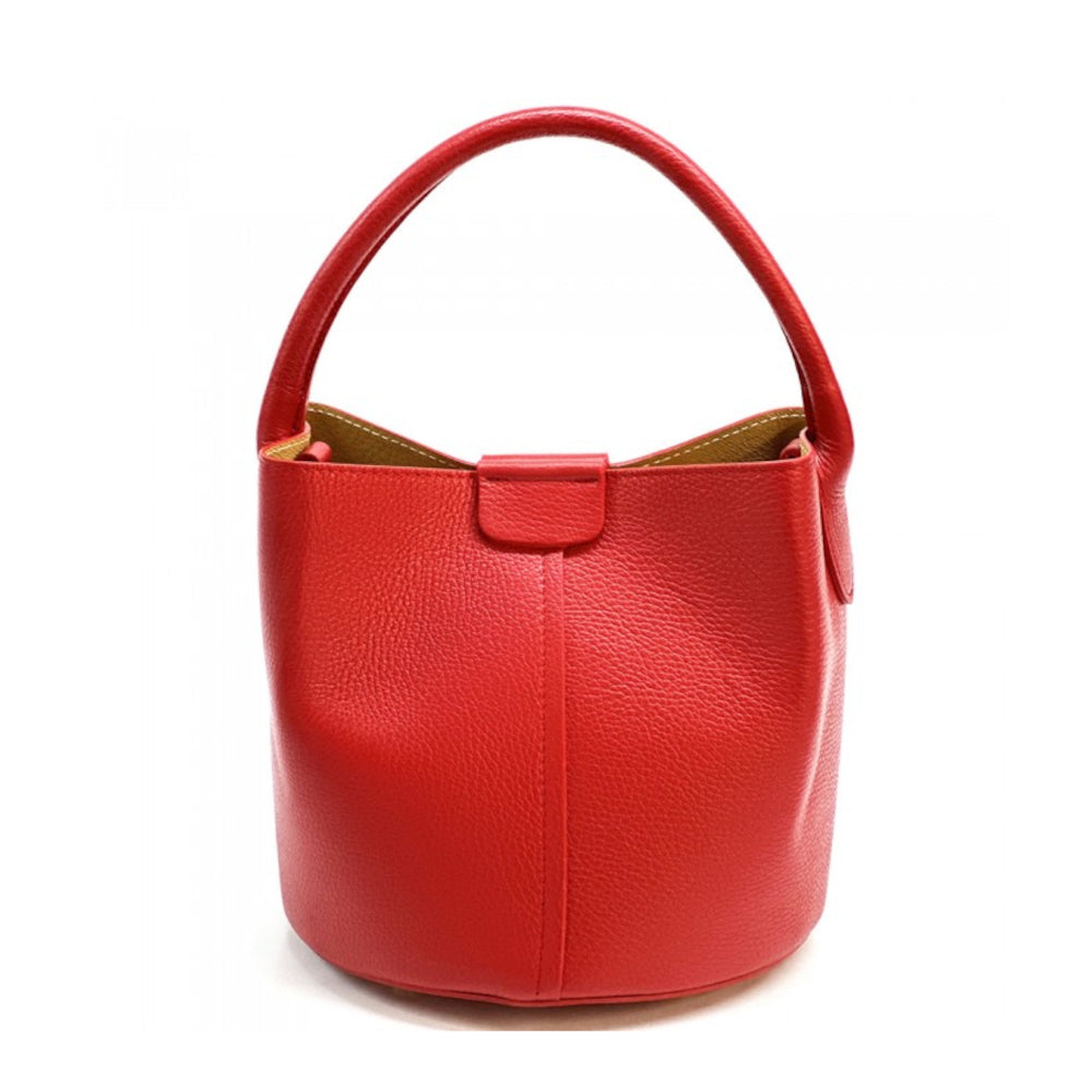 Borsa donna rosso chiaro a mano in pelle 26x18x23 cm Grazia