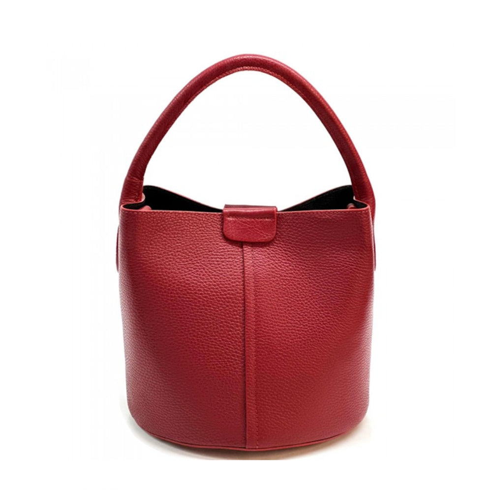 Borsa donna rosso scuro a mano in pelle 26x18x23 cm Grazia