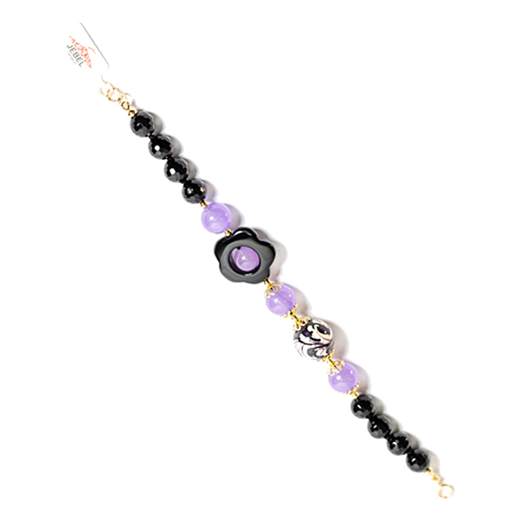 Bracciale Strombolicchio in onice e perla in ceramica di Caltagirone