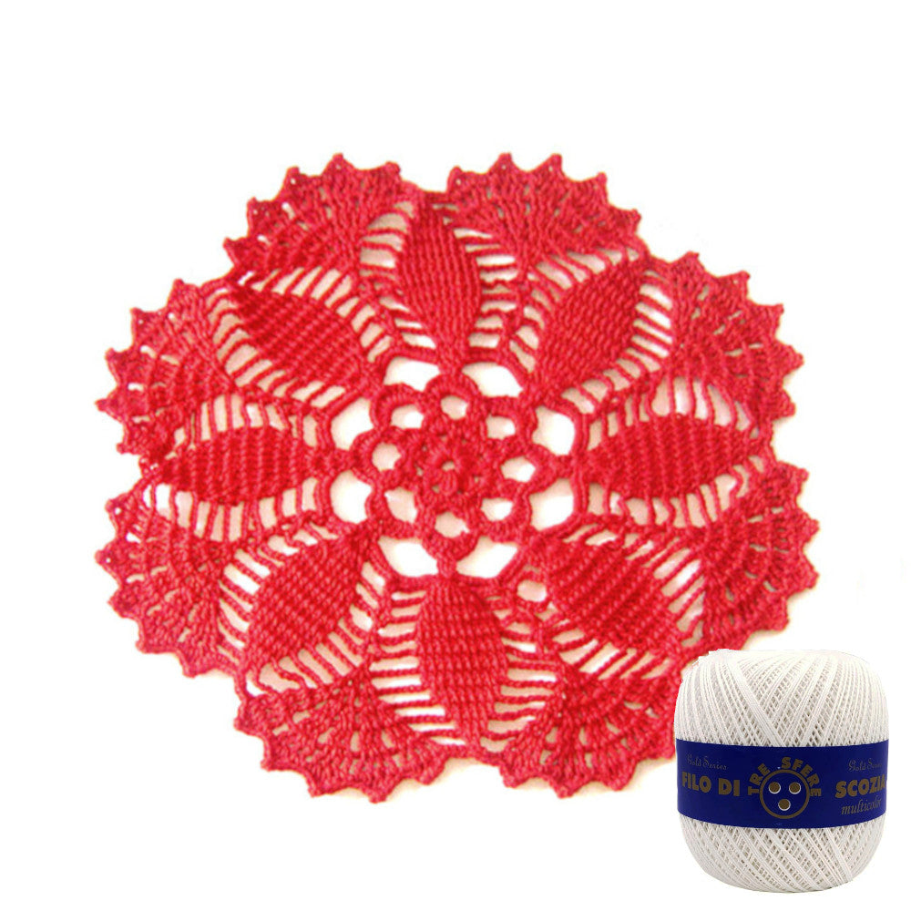 Centrino bianco rotondo ad uncinetto 26 cm