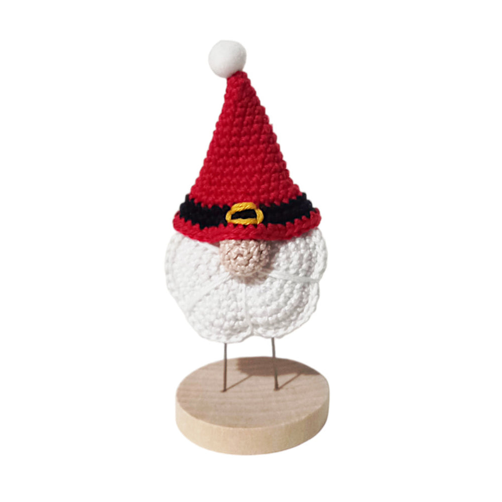 Portachiavi Gnomo Babbo Natale ad uncinetto 7x12 cm