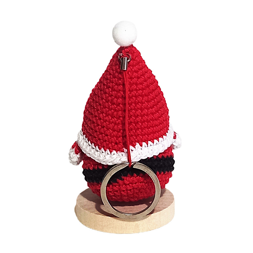 Portachiavi amigurumi Babbo di Natale ad uncinetto 9 cm