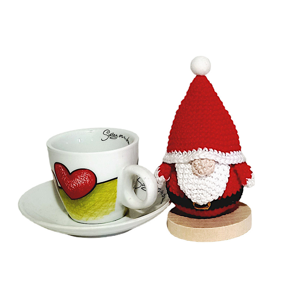 Portachiavi amigurumi Babbo di Natale ad uncinetto 9 cm