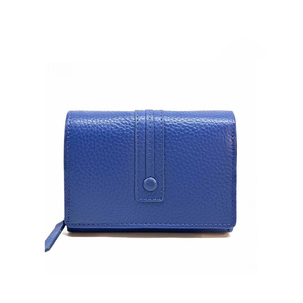 Portafoglio da donna blu elettrico in pelle 12.5x10.5 cm - Tris