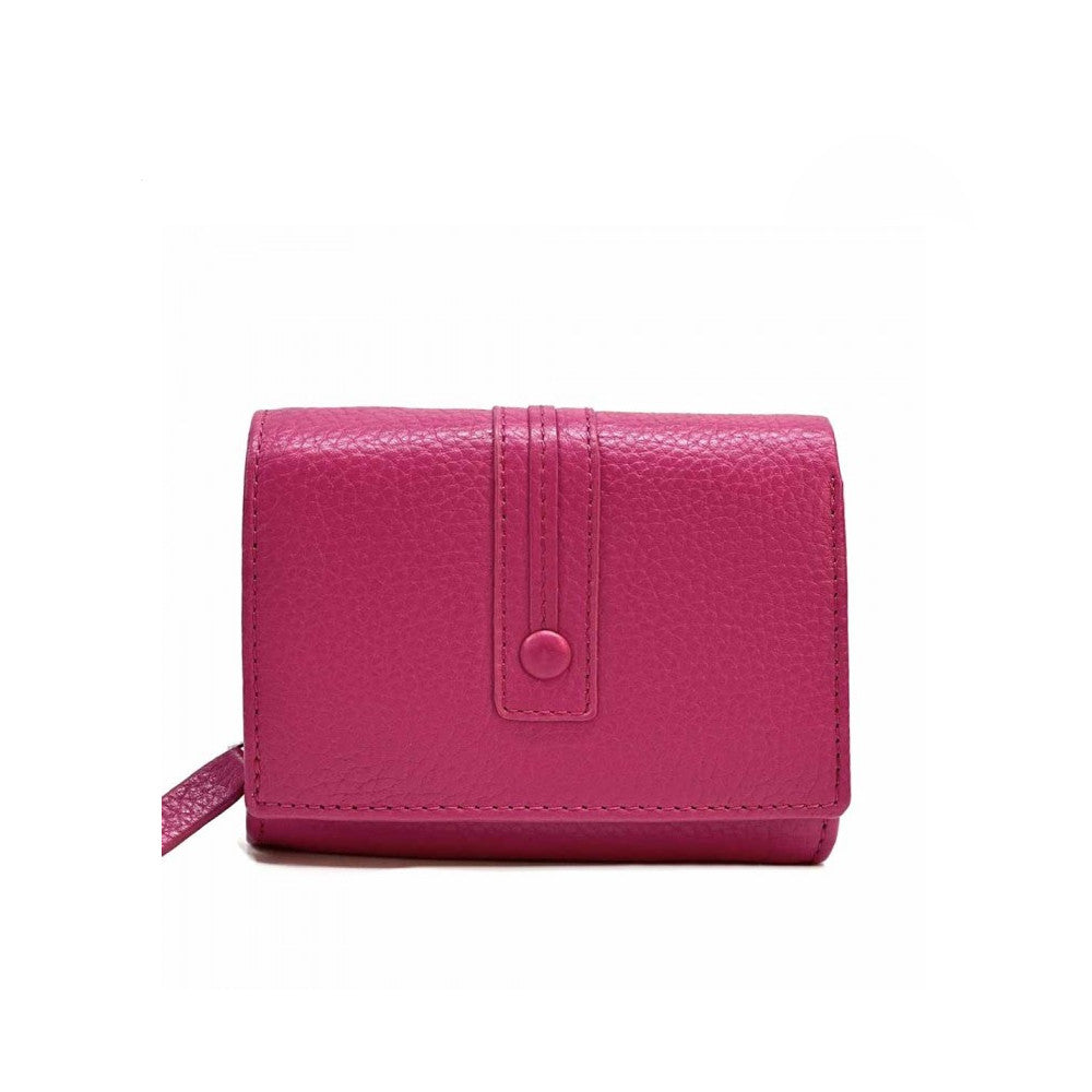 Portafoglio da donna fucsia in pelle 12.5x10.5 cm - Tris