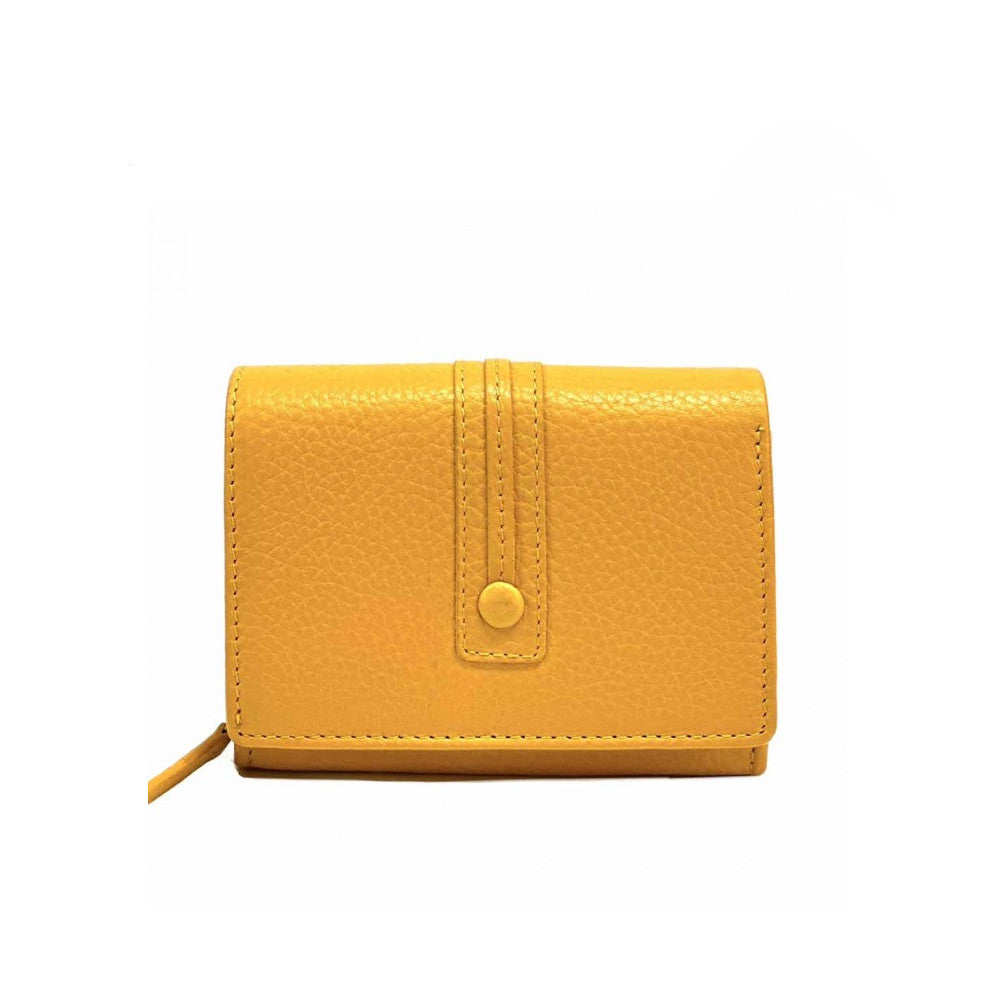 Portafoglio da donna giallo in pelle 12.5x10.5 cm - Tris