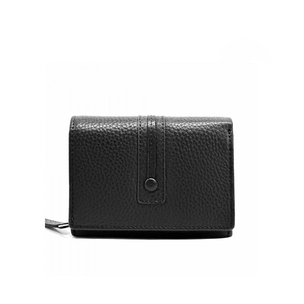 Portafoglio da donna nero in pelle 12.5x10.5 cm - Tris