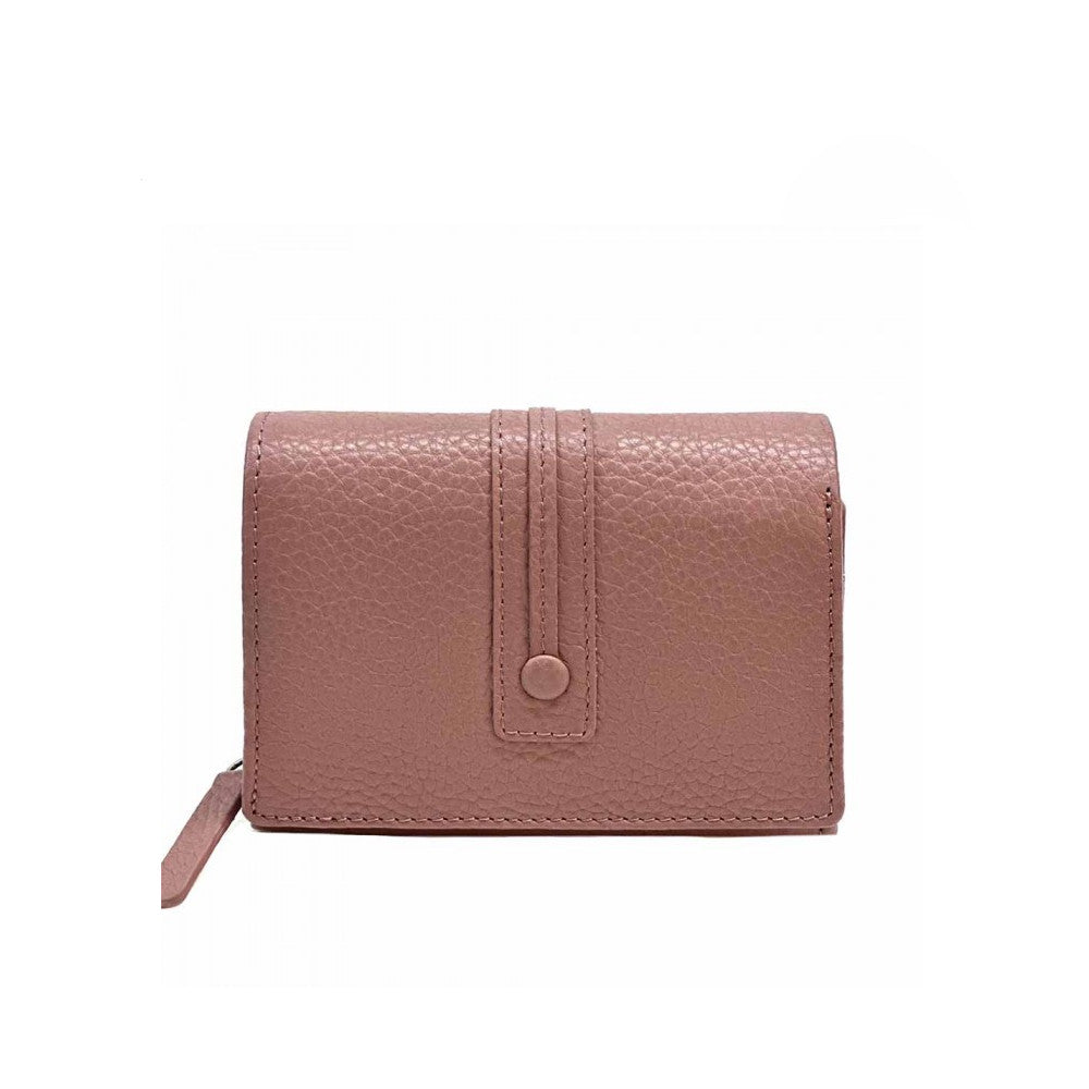 Portafoglio da donna rosa antico in pelle 12.5x10.5 cm - Tris
