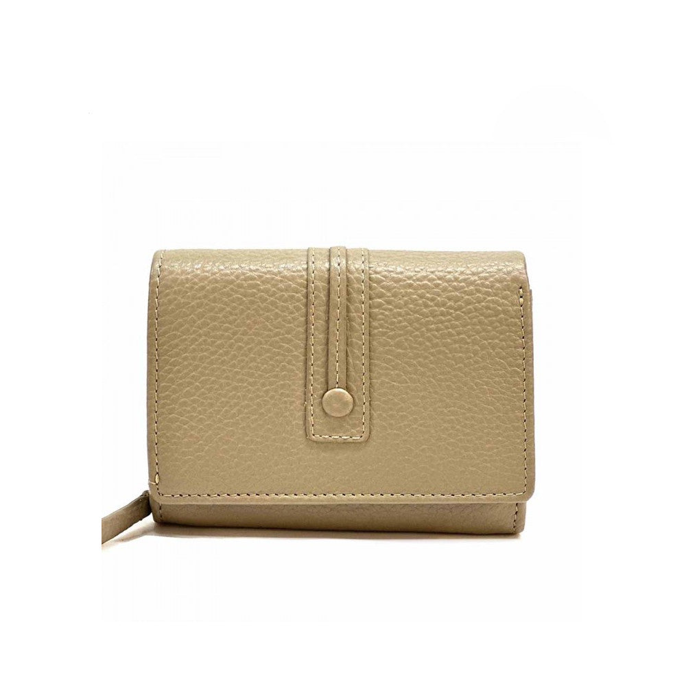 Portafoglio da donna tortora chiaro in pelle 12.5x10.5 cm - Tris