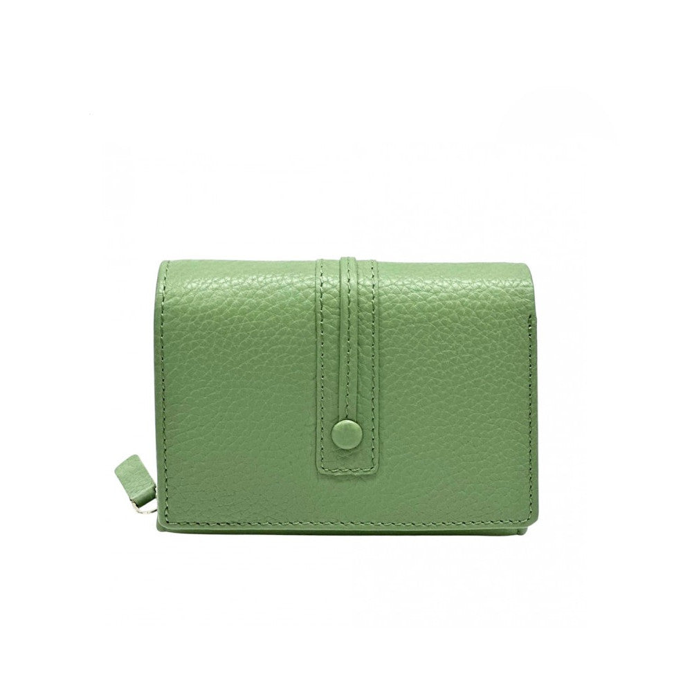Portafoglio da donna verde chiaro in pelle 12.5x10.5 cm - Tris