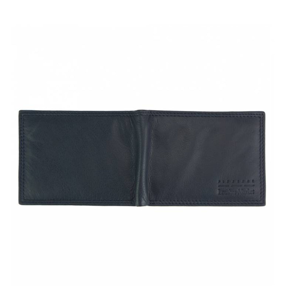Portafoglio da uomo Blu Scuro in pelle 22x8 cm Leo Mini