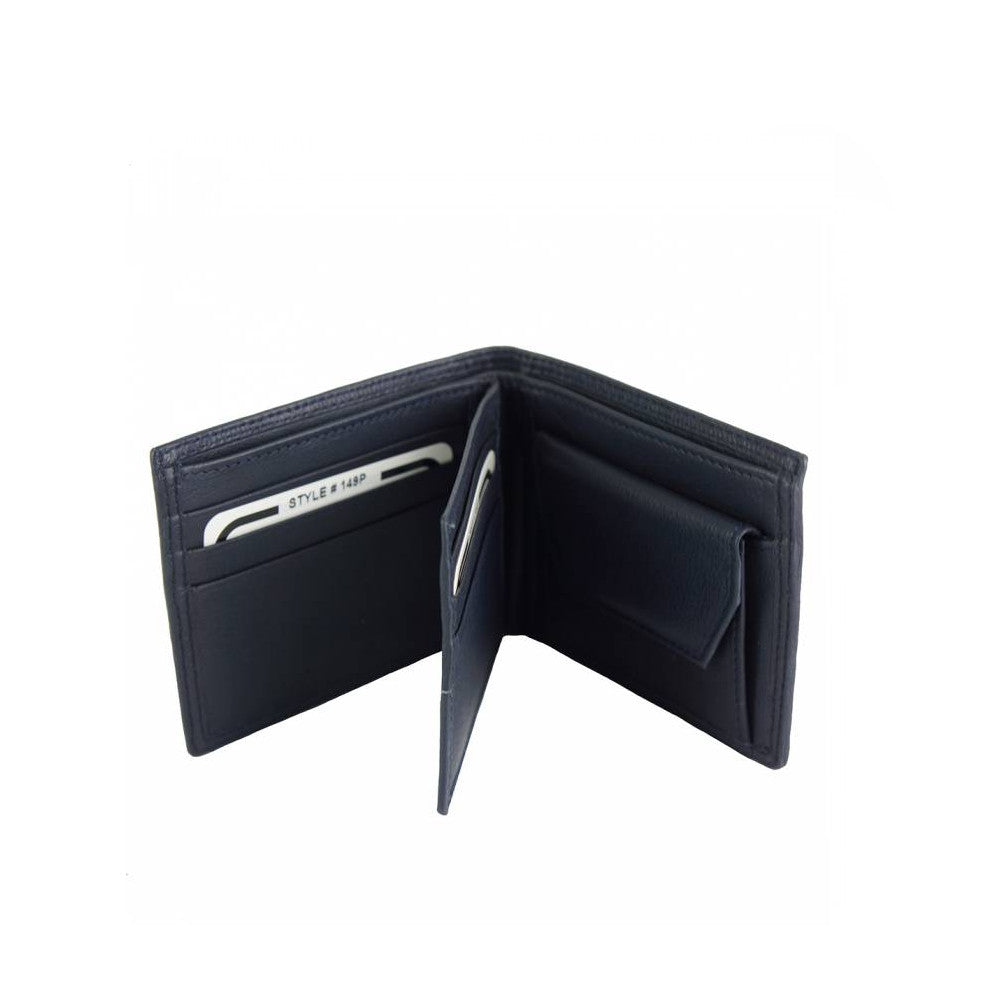 Portafoglio da uomo Blu scuro in pelle 21.5x8.5 cm Primo