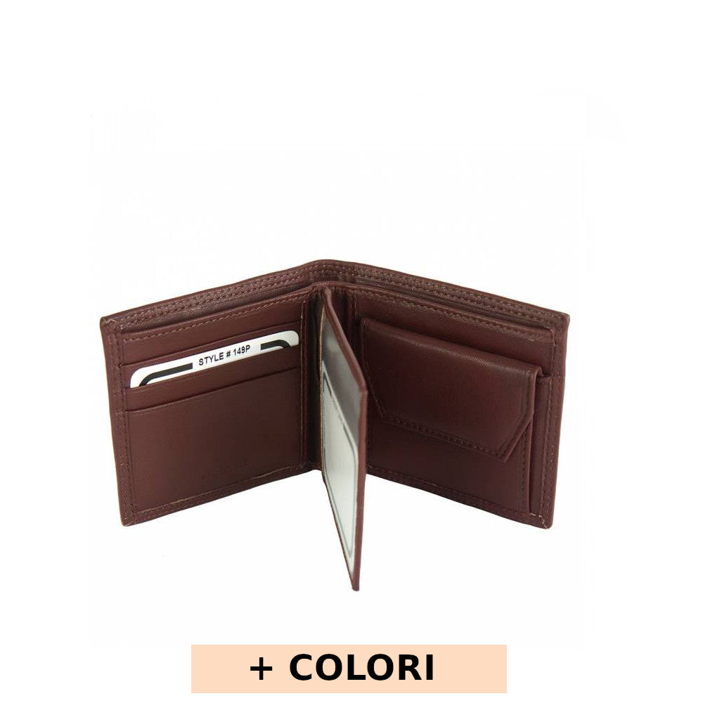 Portafoglio da uomo Marrone in pelle 21.5x8.5 cm Primo