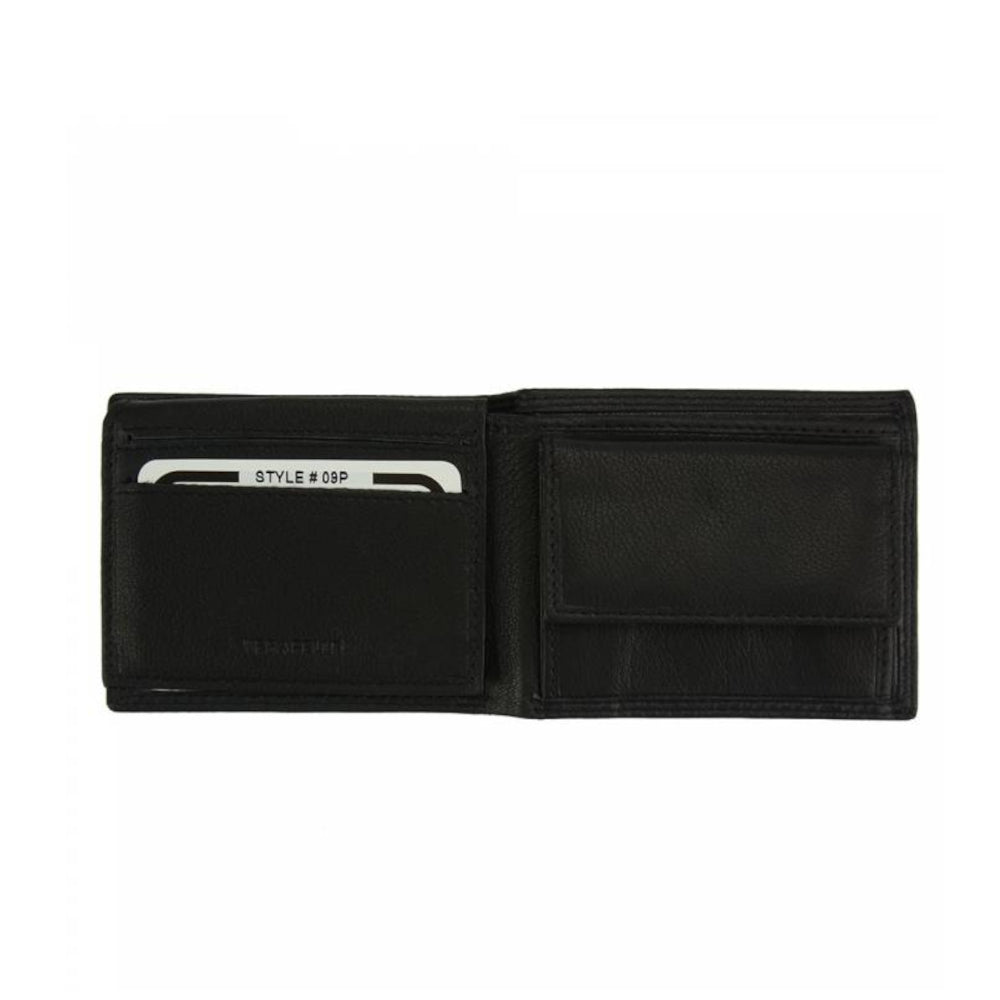 Portafoglio da uomo Nero in pelle 22x8 cm Saffiro Mini