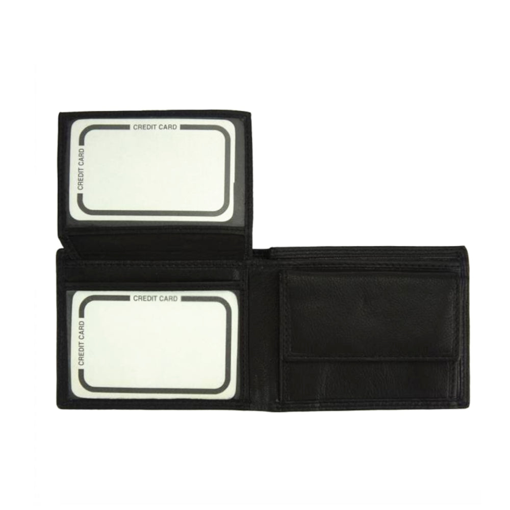 Portafoglio da uomo Nero in pelle 22x8 cm Saffiro Mini