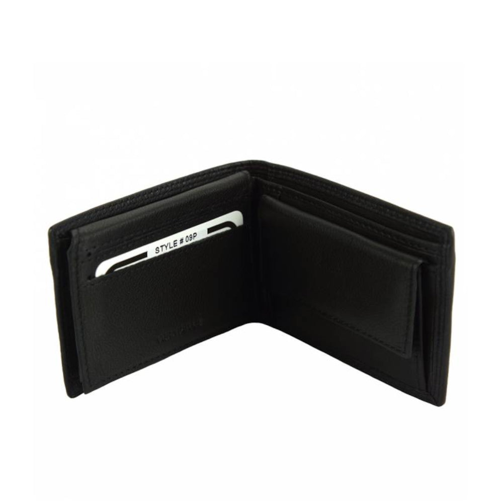 Portafoglio da uomo Nero in pelle 22x8 cm Saffiro Mini