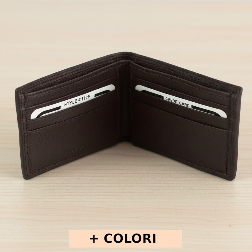 Portafoglio da uomo Testa di Moro in vera pelle 22x8 cm - Ernesto