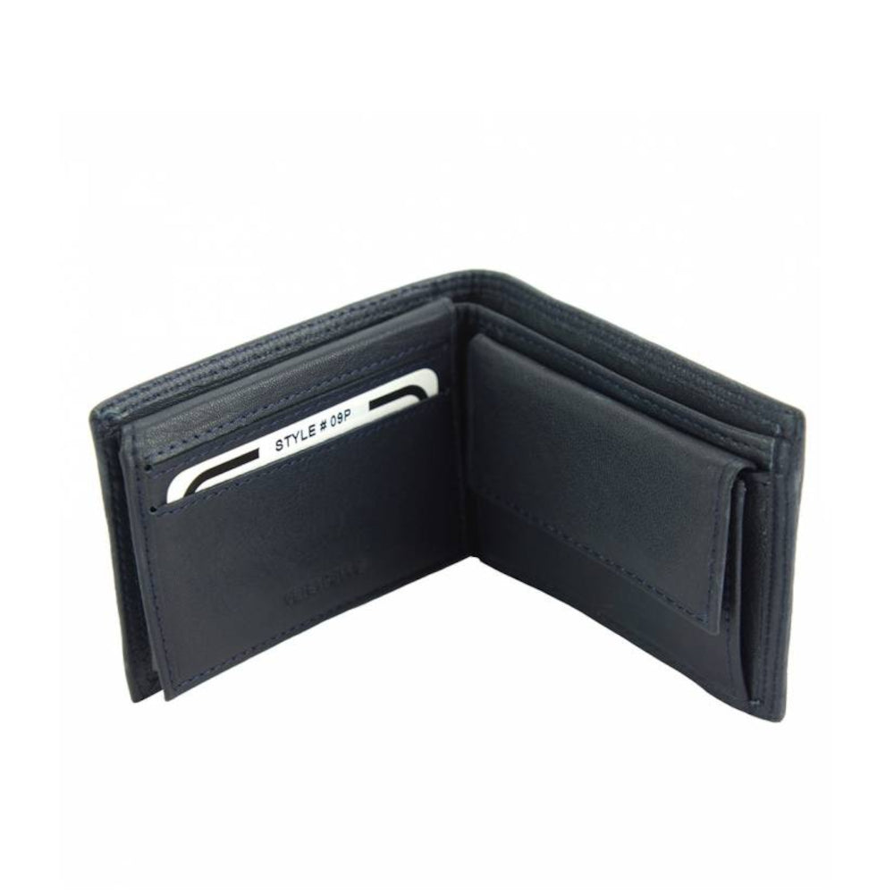 Portafoglio da uomo blu scuro in pelle 22x8 cm Saffiro Mini