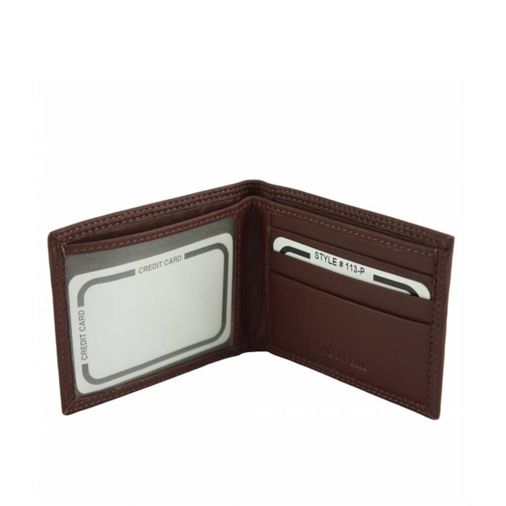 Portafoglio da uomo marrone in pelle 22x8 cm Leo Mini