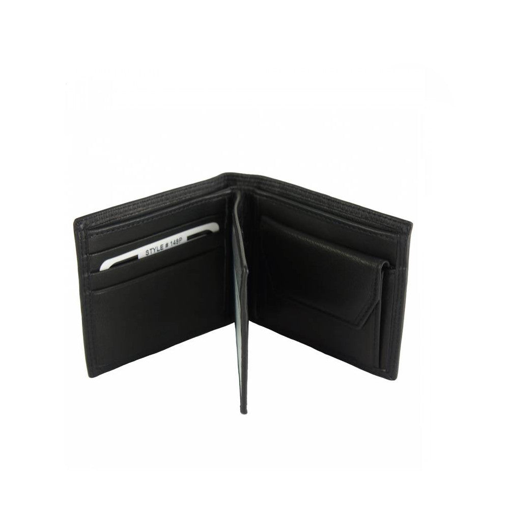 Portafoglio da uomo nero in pelle 21.5x8.5 cm Primo