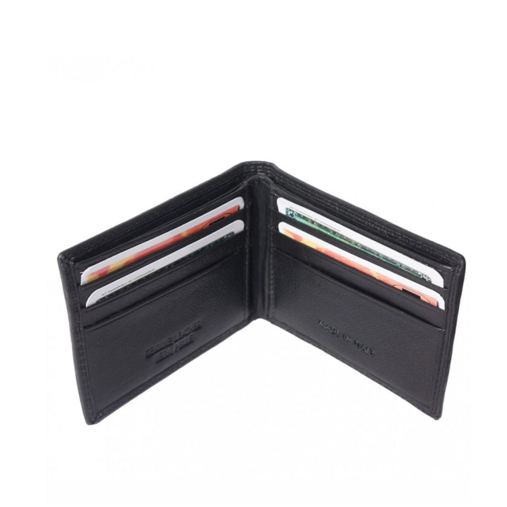 Portafoglio da uomo nero in pelle 22x9 cm Ernesto