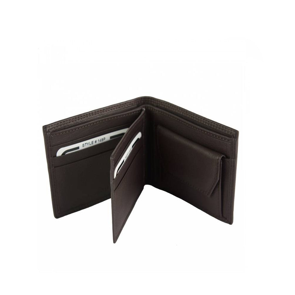 Portafoglio da uomo testa di moro in pelle 21.5x8.5 cm Primo