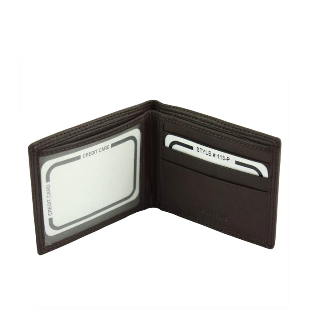 Portafoglio da uomo testa di moro in pelle 22x8 cm Leo Mini