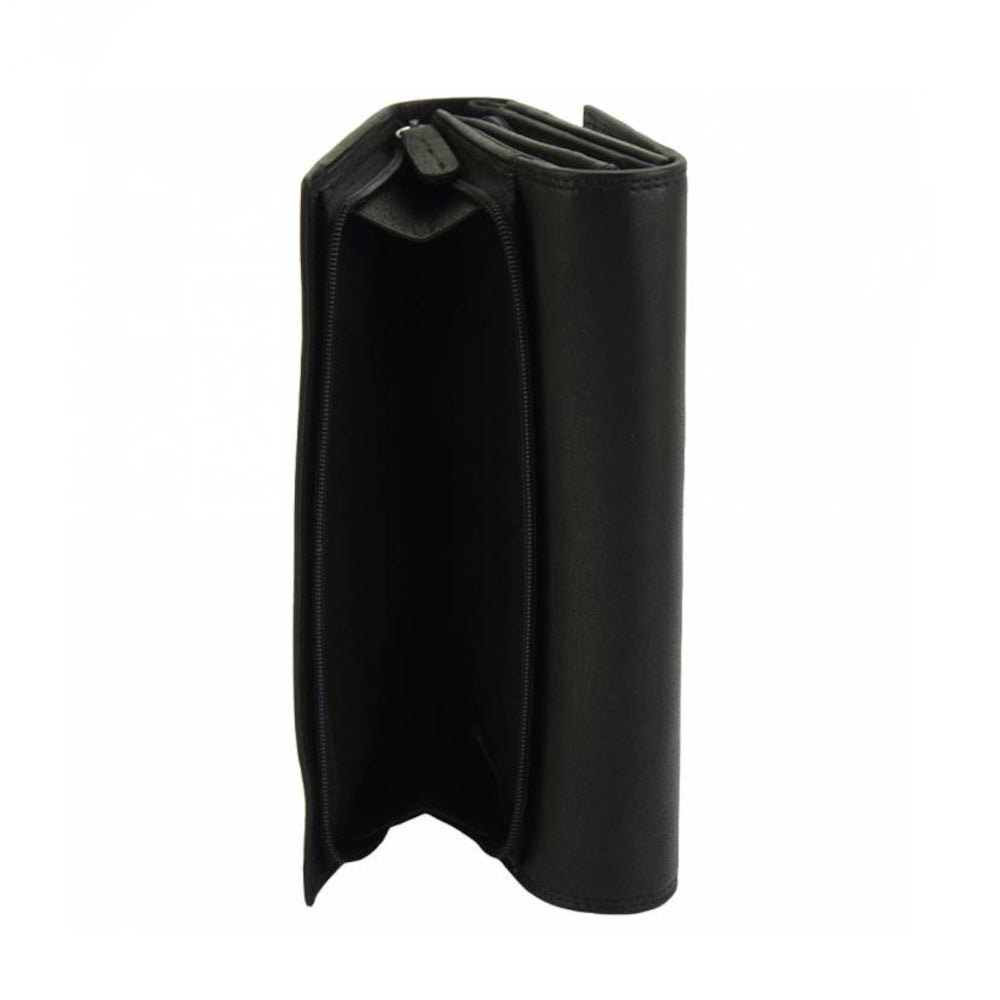 Portafoglio donna Nero in pelle 19x11 cm Aurora