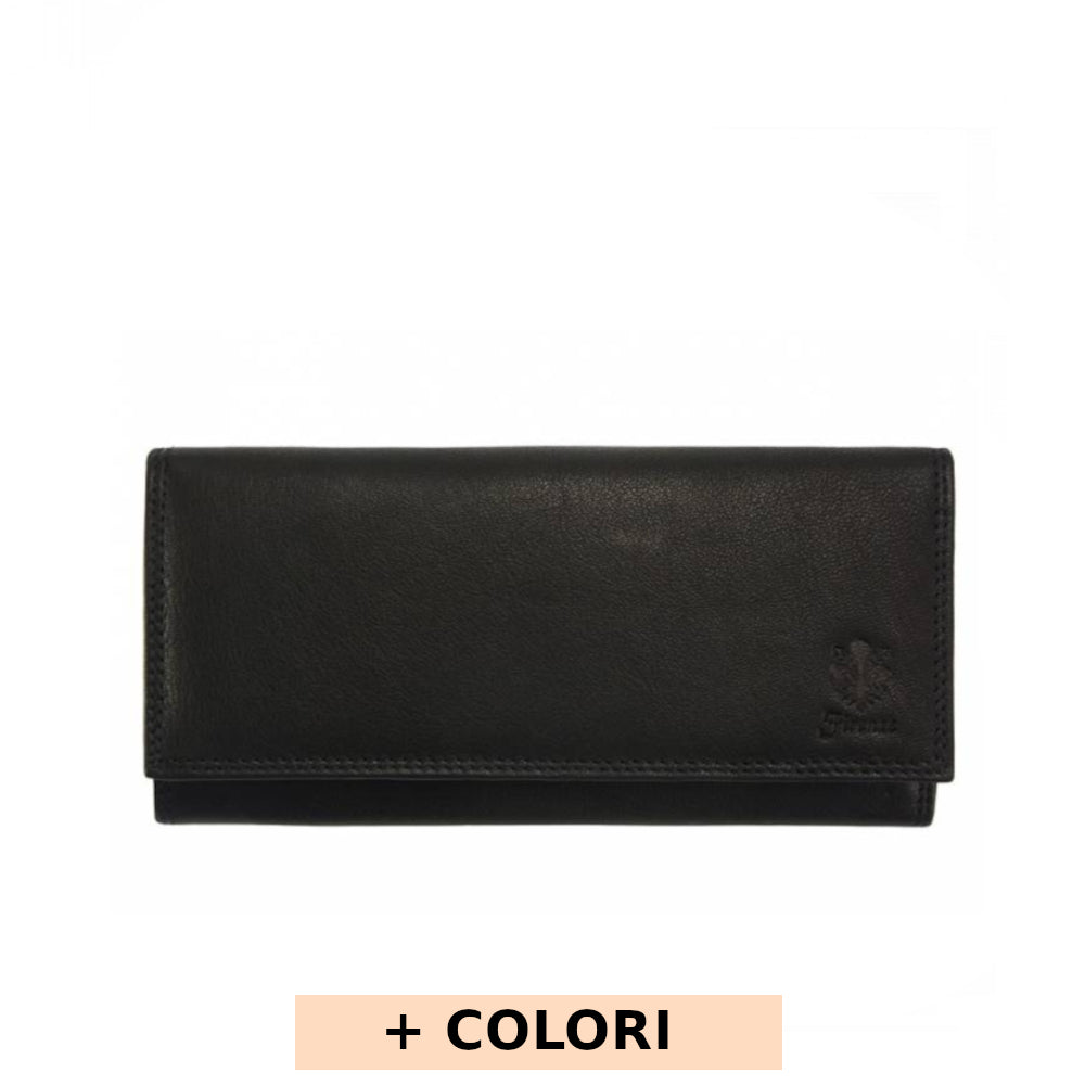 Portafoglio donna Nero in pelle 19x11 cm Aurora