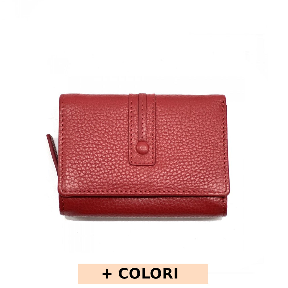 Portafoglio donna Rosso Chiaro in pelle 12.2x9 cm Jessa