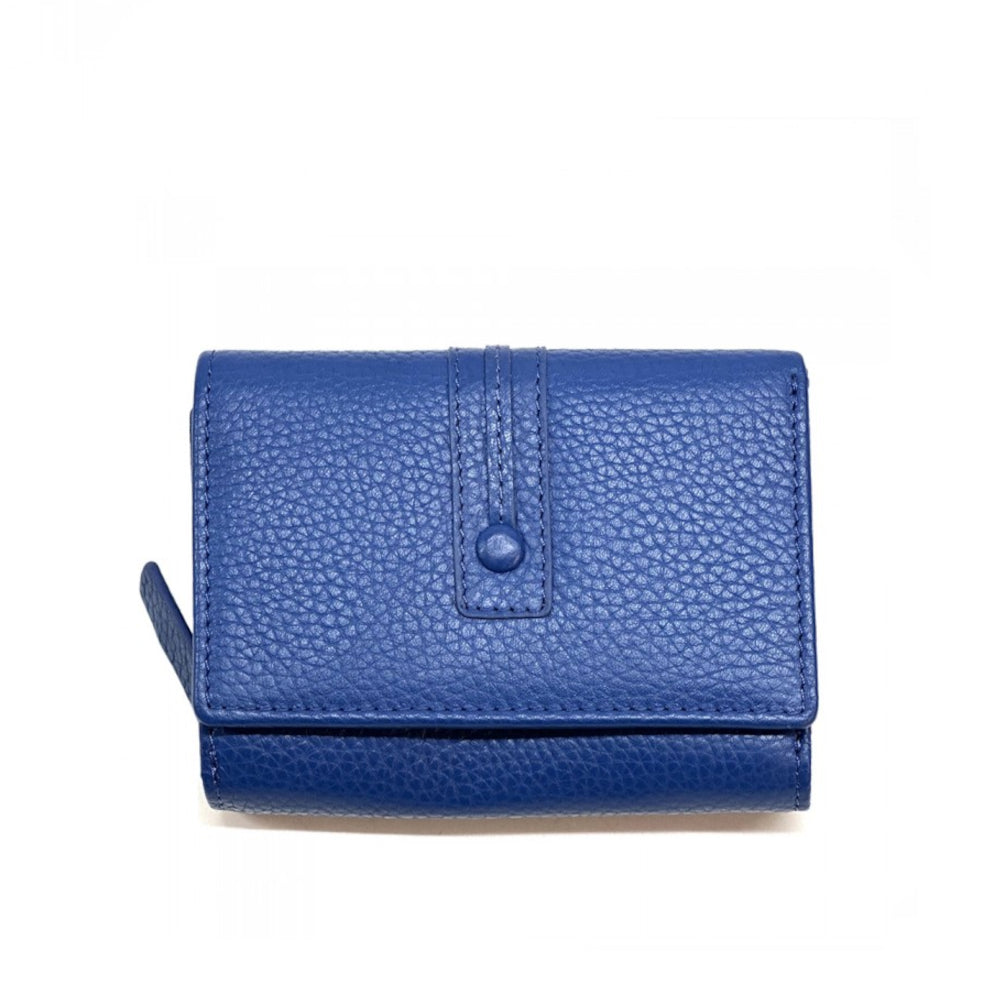 Portafoglio donna blu elettrico in pelle 12.2x9 cm Jessa