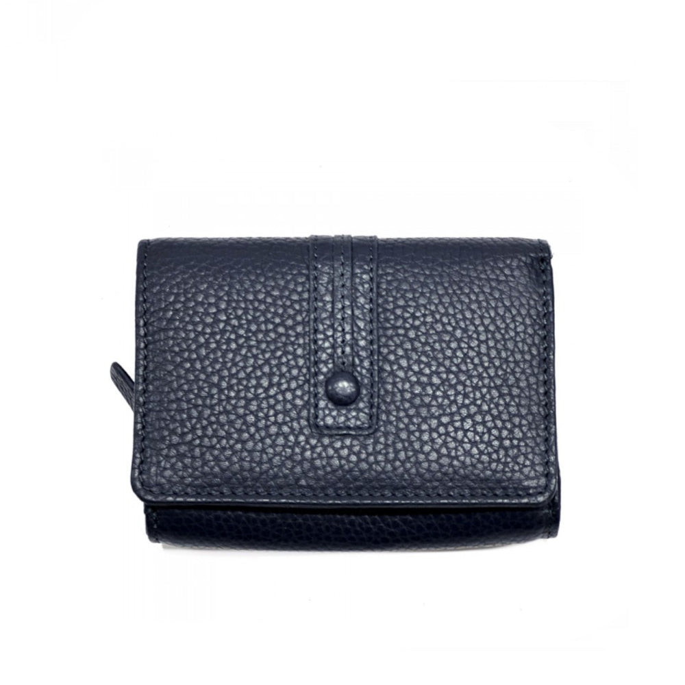 Portafoglio donna blu scuro in pelle 12.2x9 cm Jessa