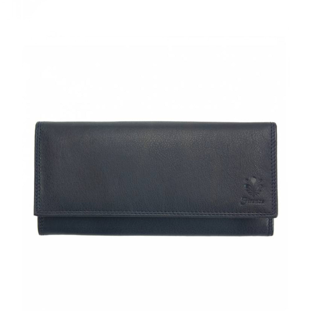 Portafoglio donna blu scuro in pelle 19x11 cm Aurora