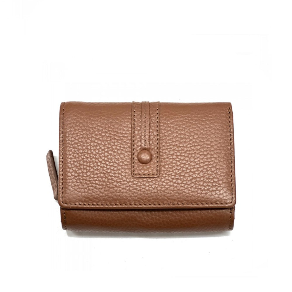 Portafoglio donna cuoio scuro in pelle 12.2x9 cm Jessa