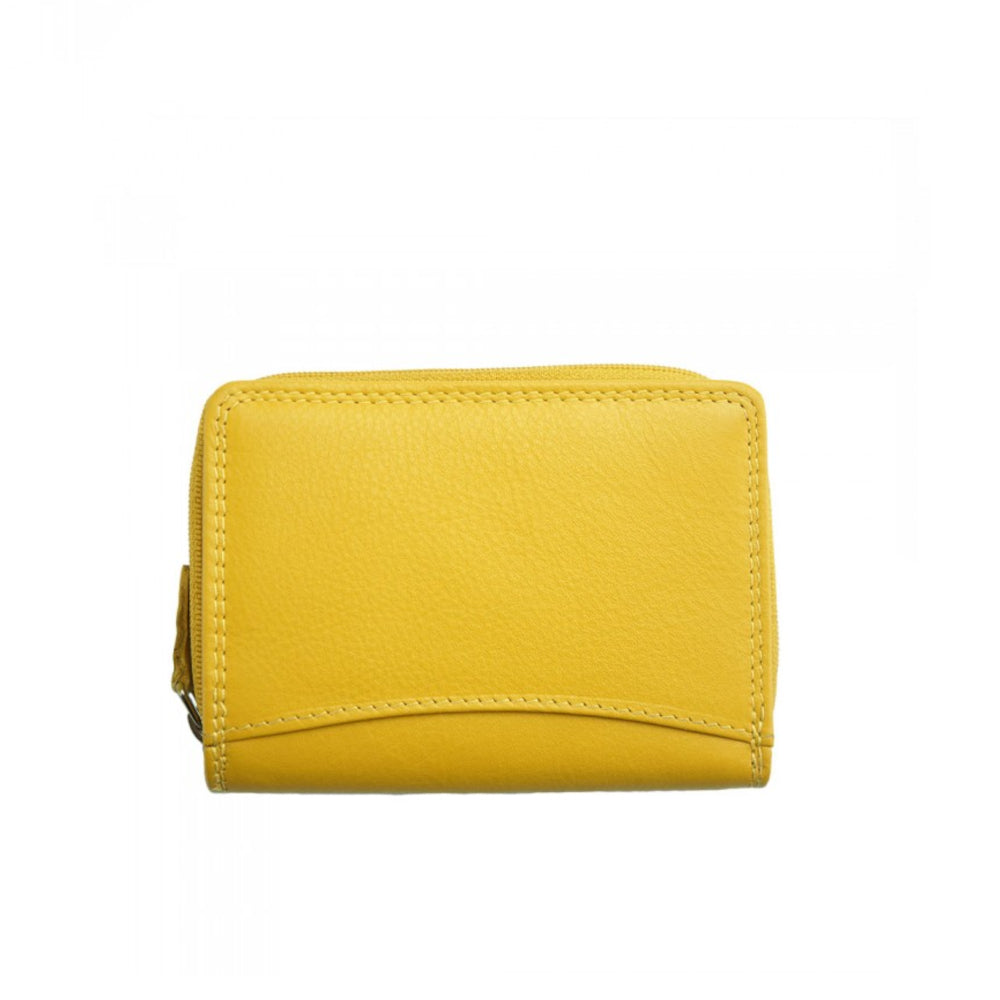 Portafoglio donna giallo in pelle 15x10 cm - Diamante