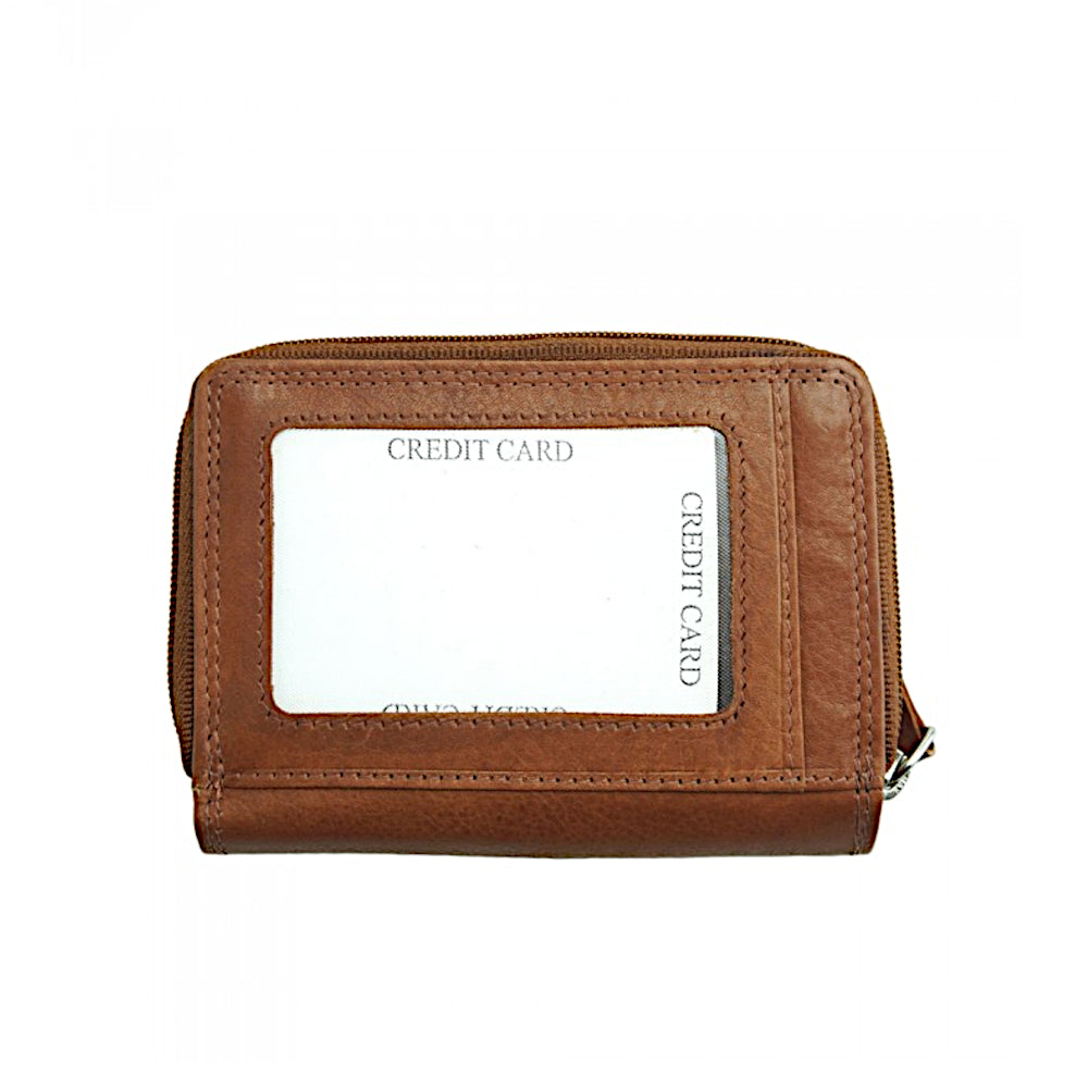 Portafoglio donna marrone in pelle 15x10 cm - Diamante