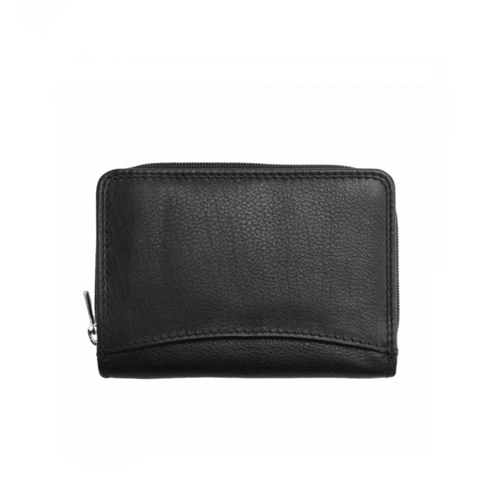 Portafoglio donna nero in pelle 15x10 cm - Diamante