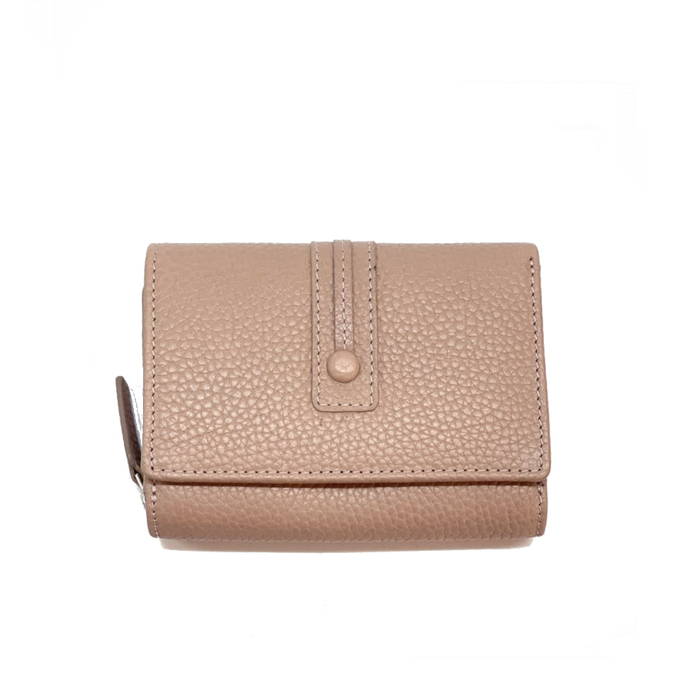 Portafoglio donna rosa in pelle 12.2x9 cm Jessa