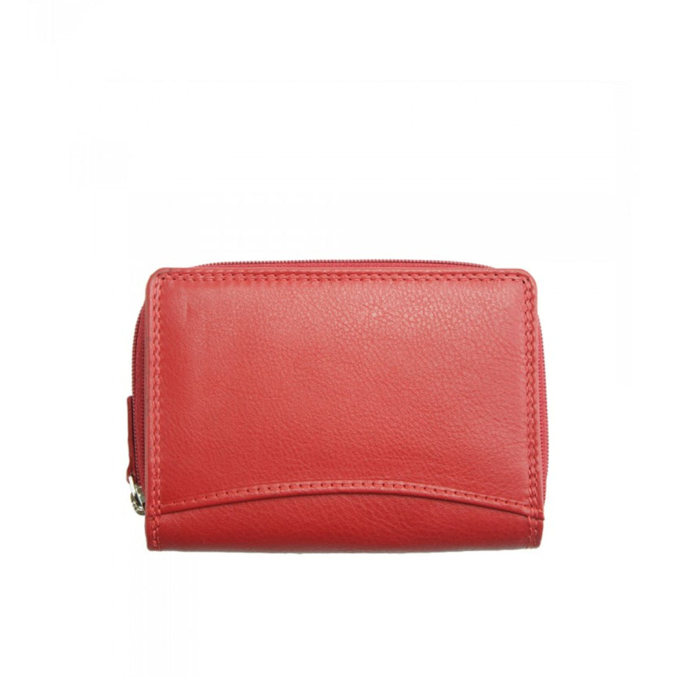 Portafoglio donna rosso chiaro in pelle 15x10 cm - Diamante