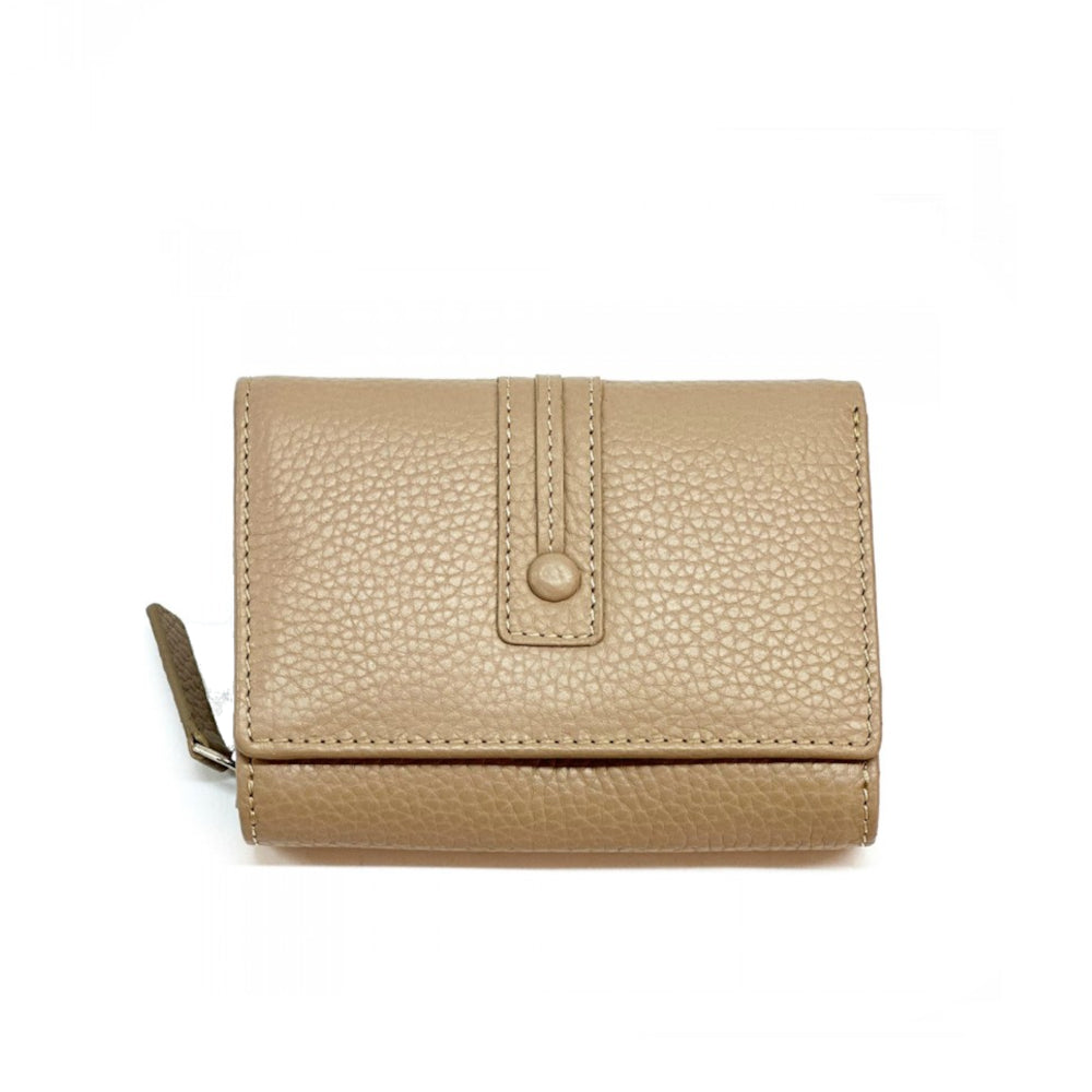 Portafoglio donna tortora chiaro in pelle 12.2x9 cm Jessa