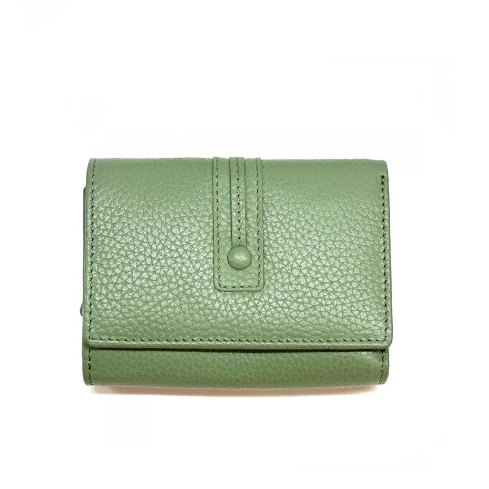 Portafoglio donna verde chiaro in pelle 12.2x9 cm Jessa